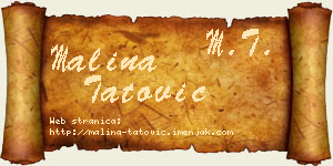 Malina Tatović vizit kartica